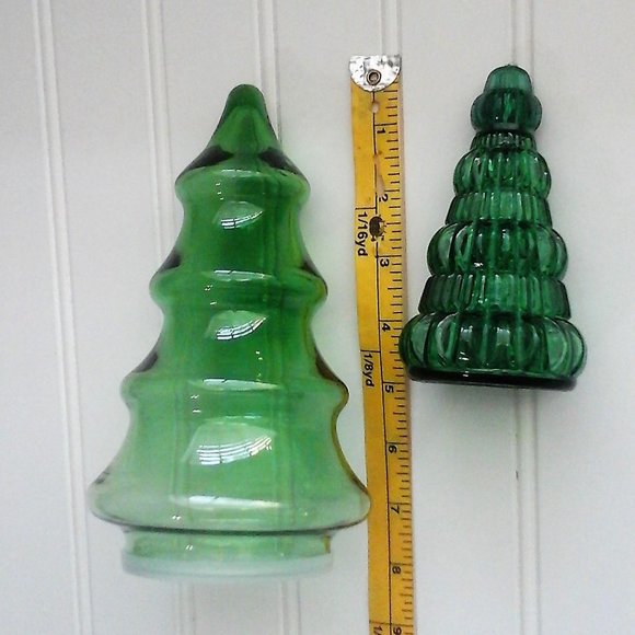 Vintage Holiday Vintage Green Glass Christmas Trees Set Poshmark